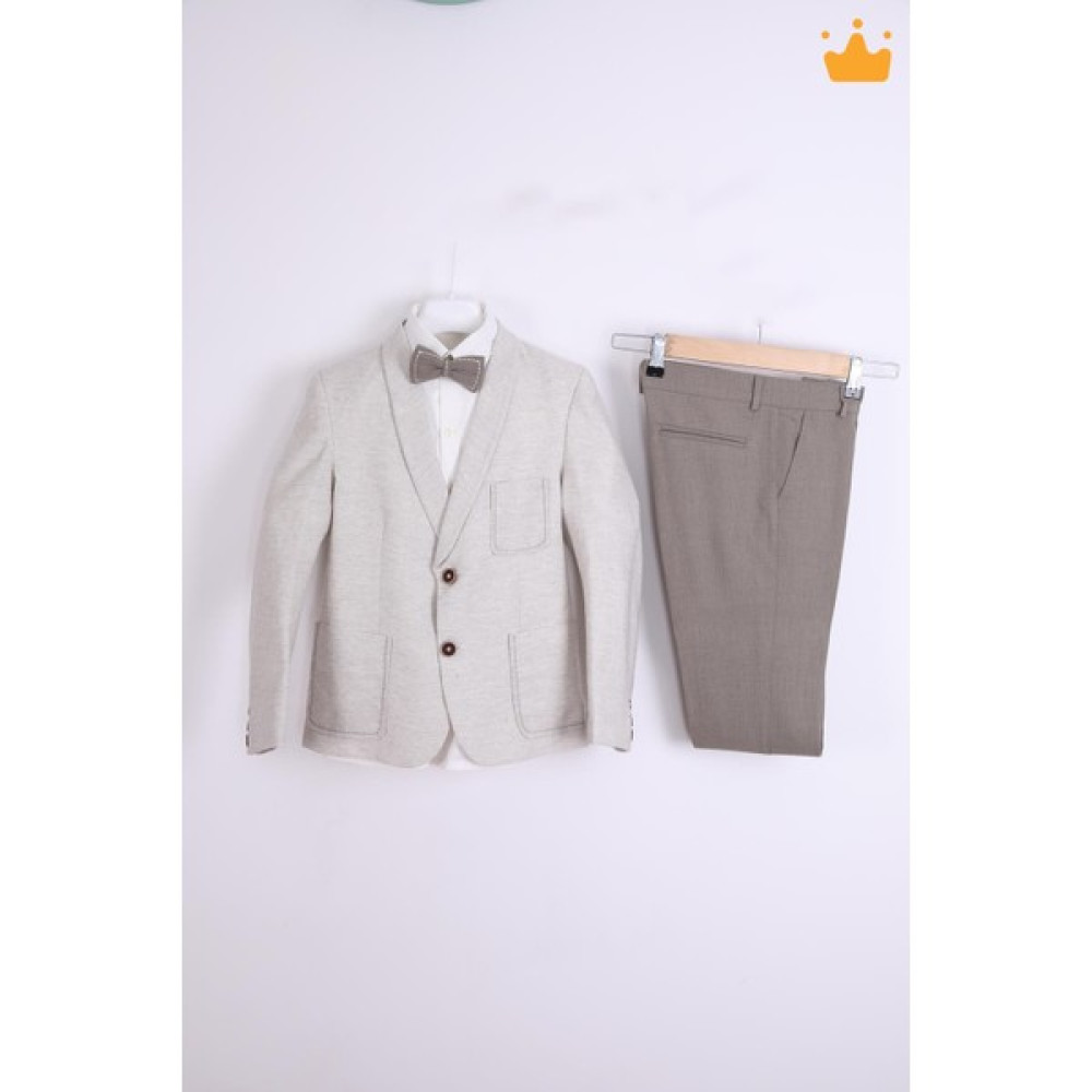 Nexactive Babyhola 9-10 Yaş Ceket Gömlek Pantolon Papyonlu 4'lü Erkek Çocuk Genç Takım Elbise Mezuniyet Balo Bayramlık Düğün Damatlık Seti 5053 Erkek Çocuk Giyim Takımı Fiyatı