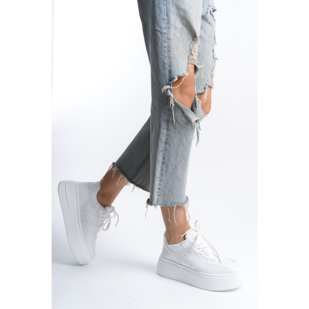 NexaNook Kadın Sneaker Bağcıklı Yüksek Taban Beyaz Spor Ayakkabı 40 Beden Spor Ayakkabı Fiyatı