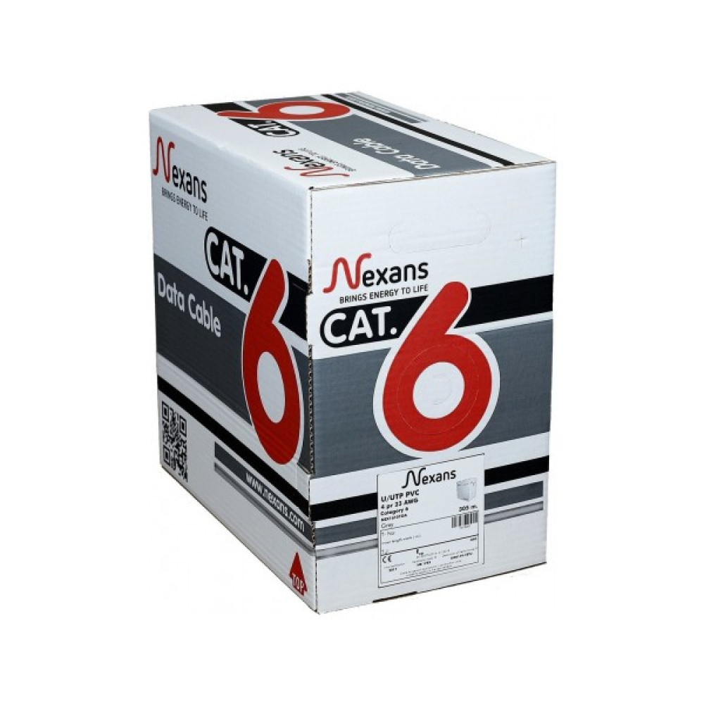 Nexans Cat6, 305M, 23AWG (0,58MM), Utp, %100 Bakır Kablo (Gri) Oto Boyaları Fiyatı