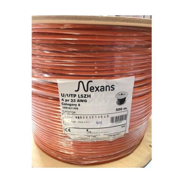 Nexans Cat6 500M 23AWG (0,58MM) Utp %100 BakIR, Lszh Halogen Free Makara Kablo Ağ / Network Kablosu Fiyatı