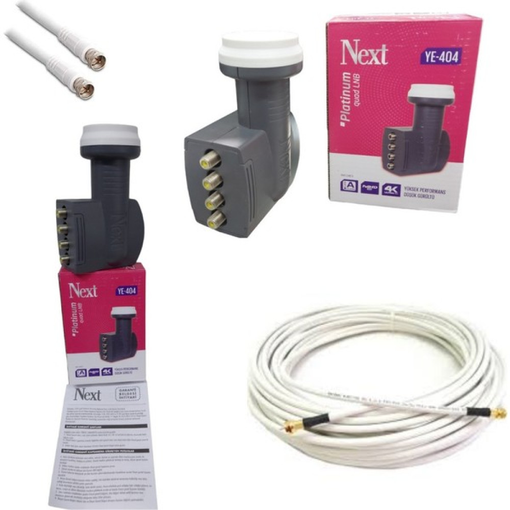 Next 4'lü Lnb+25 Metre Hazır-Tak-Kullan Uydu Anten Kablosu LNB ler Fiyatı