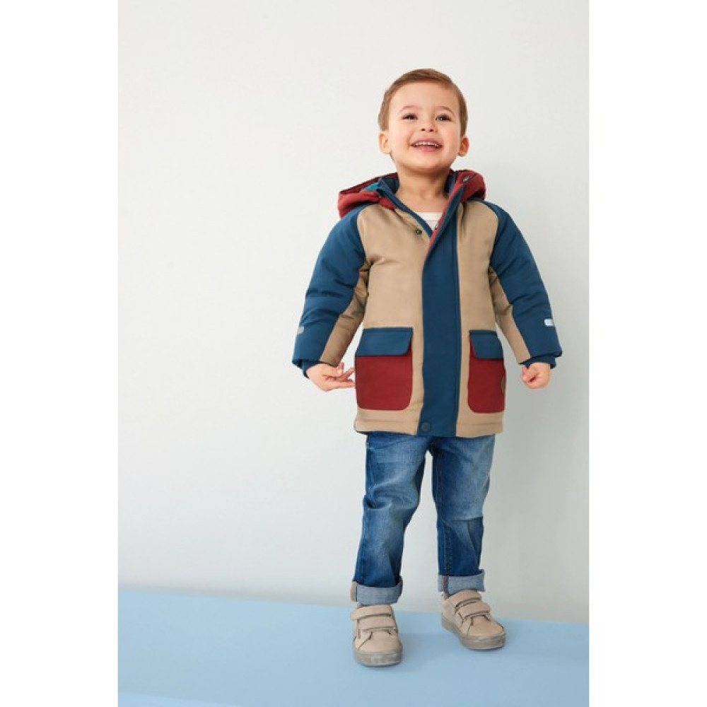 Next Baby Erkek Çocuk Su Geçirmez Blok Mavi Parka mont Erkek Çocuk Mont Fiyatı
