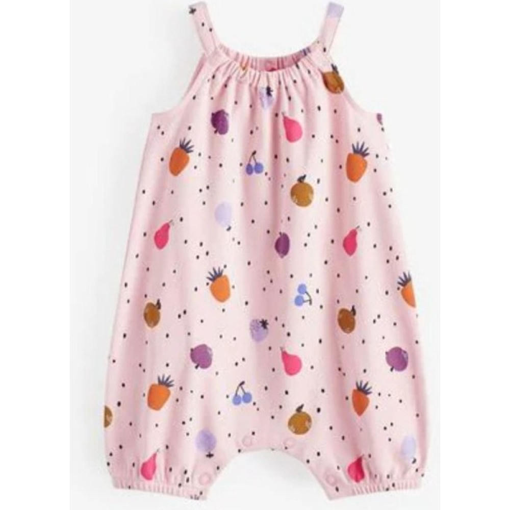Next Baby Kız Bebek Pamuk Meyve Baskılı Askılı Lila Romper / Şort Tulum Bebek Tulumu Fiyatı