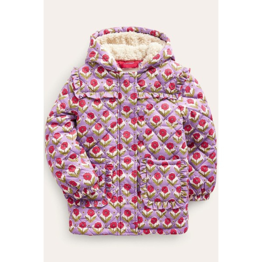 Next Baby Kız Çocuk Çiçek Desenli Su Geçirmez Anorak Mor Mont Kız Çocuk Mont Fiyatı