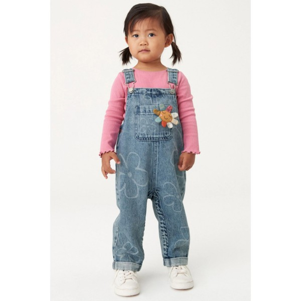 Next Baby Kız Çocuk Çiçek Tulum Orta Mavi Denim Kız Çocuk Tulum ve Salopet Fiyatı