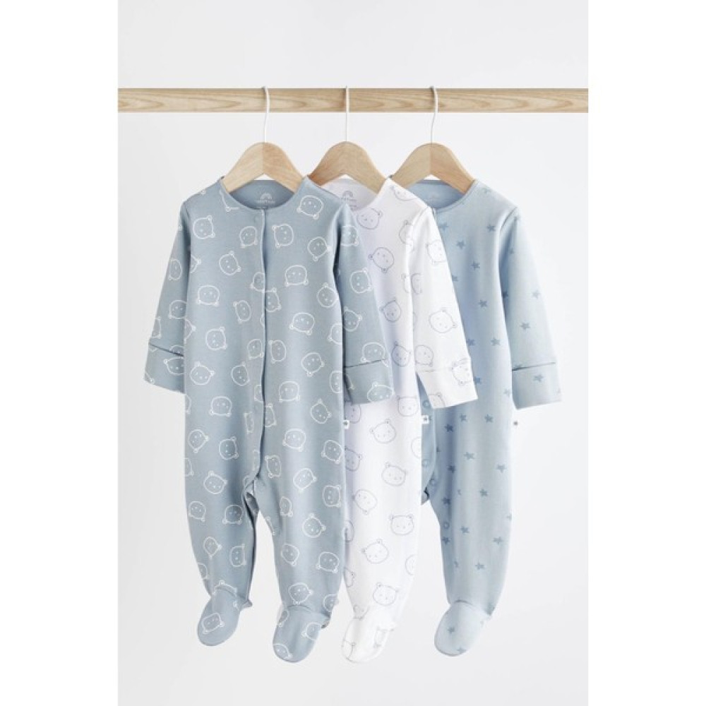 Next Baby Pamuklu Blue Bear 3’lü Tulum Set Bebek Tulumu Fiyatı