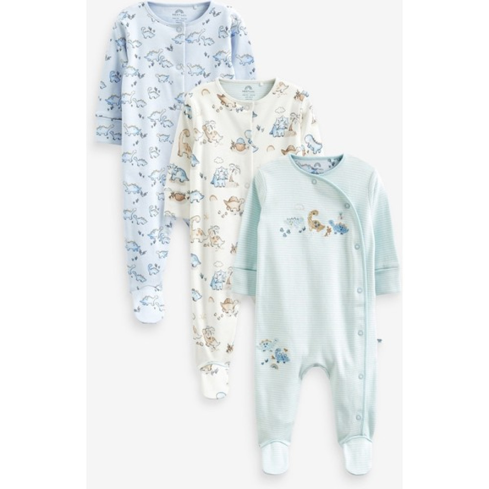 Next Baby Pamuklu Dinazor Desenli 3’lü Tulum Set Bebek Tulumu Fiyatı