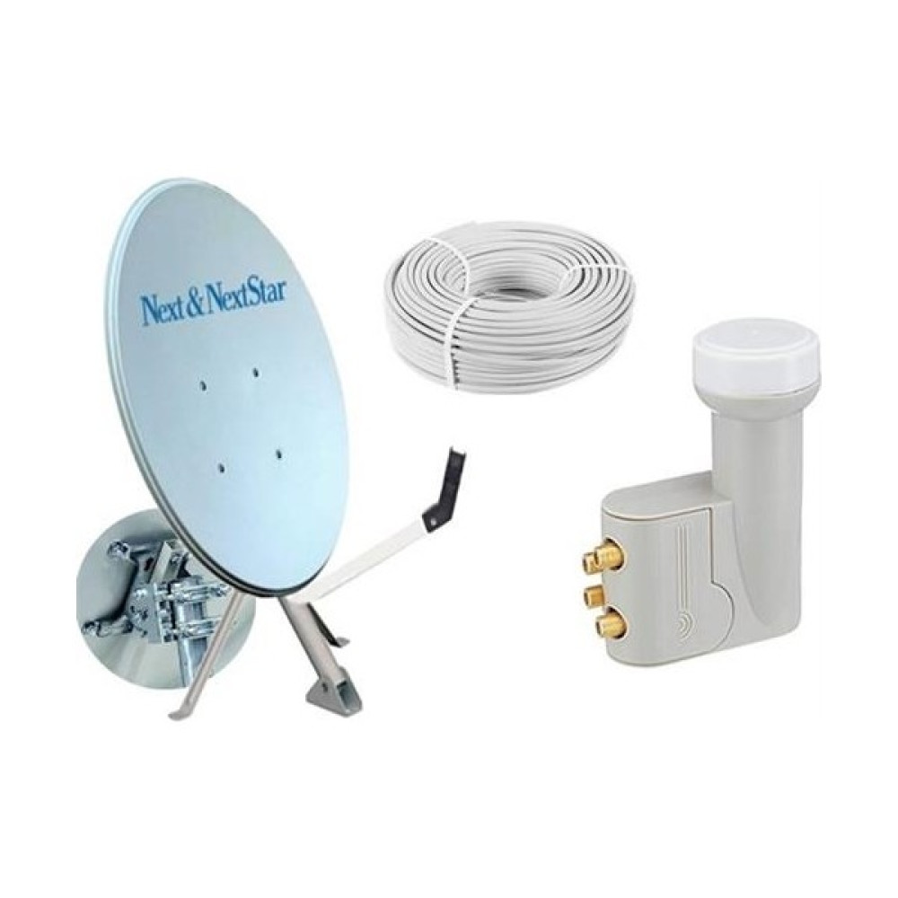 Next NextStar 75 cm Next Nextstar Ofset Çanak Anten Full Set+Dörtlü Lnb+ 25 mt Anten Kablosu 150022 Çanaklar Fiyatı