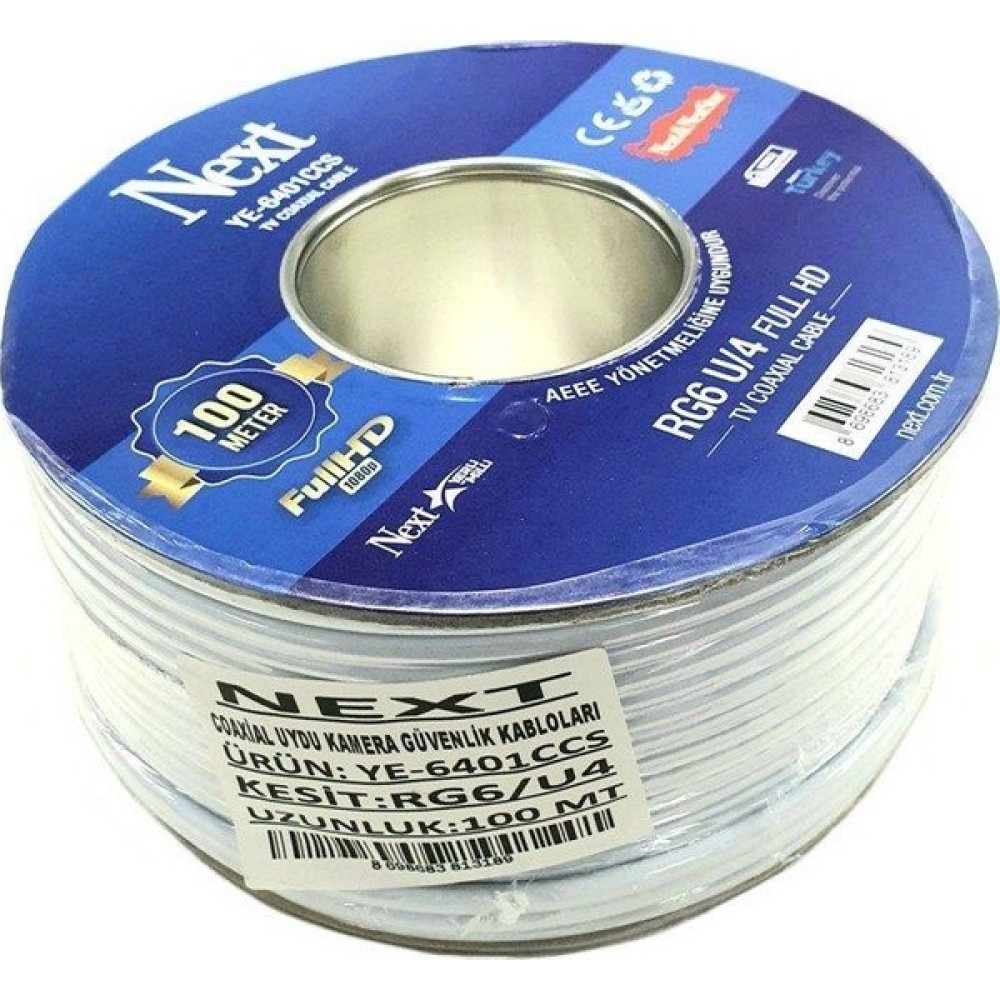Next YE-6401CCS Rg6-U4 Full Hd Anten Kablosu - 100M Uydu Kablosu Fiyatı