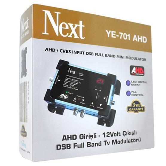 Next YE-701 AHD Girişli-12V Çıkışlı DSB Full Band Tv AHD Modülatör