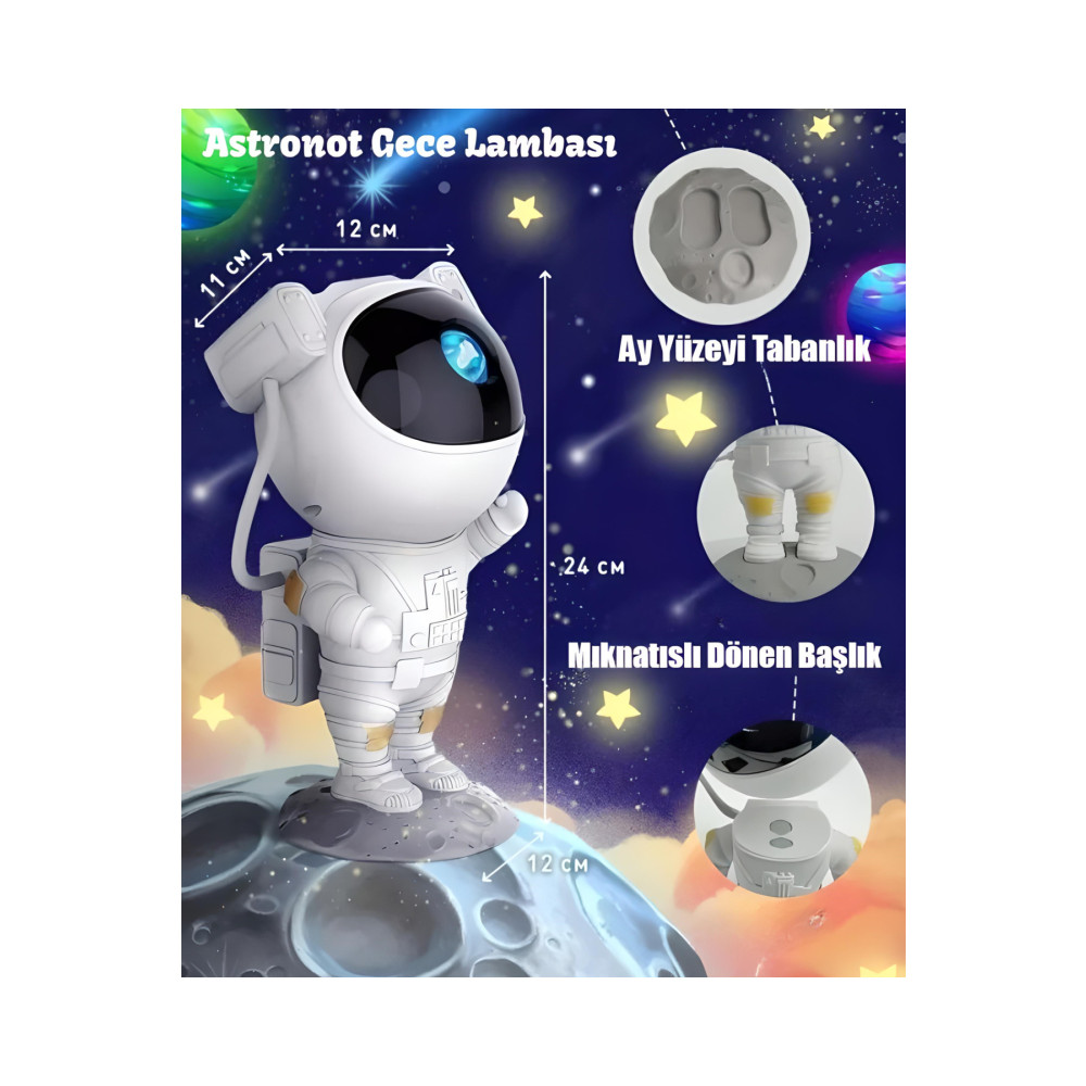 nextbuy Astronot Projektör Led Işık Lazer Galaxy 360 Yıldız Projeksiyon Aurora Bulutsusu Çocuk Gece Lambası Hediyelik Eşya Fiyatı