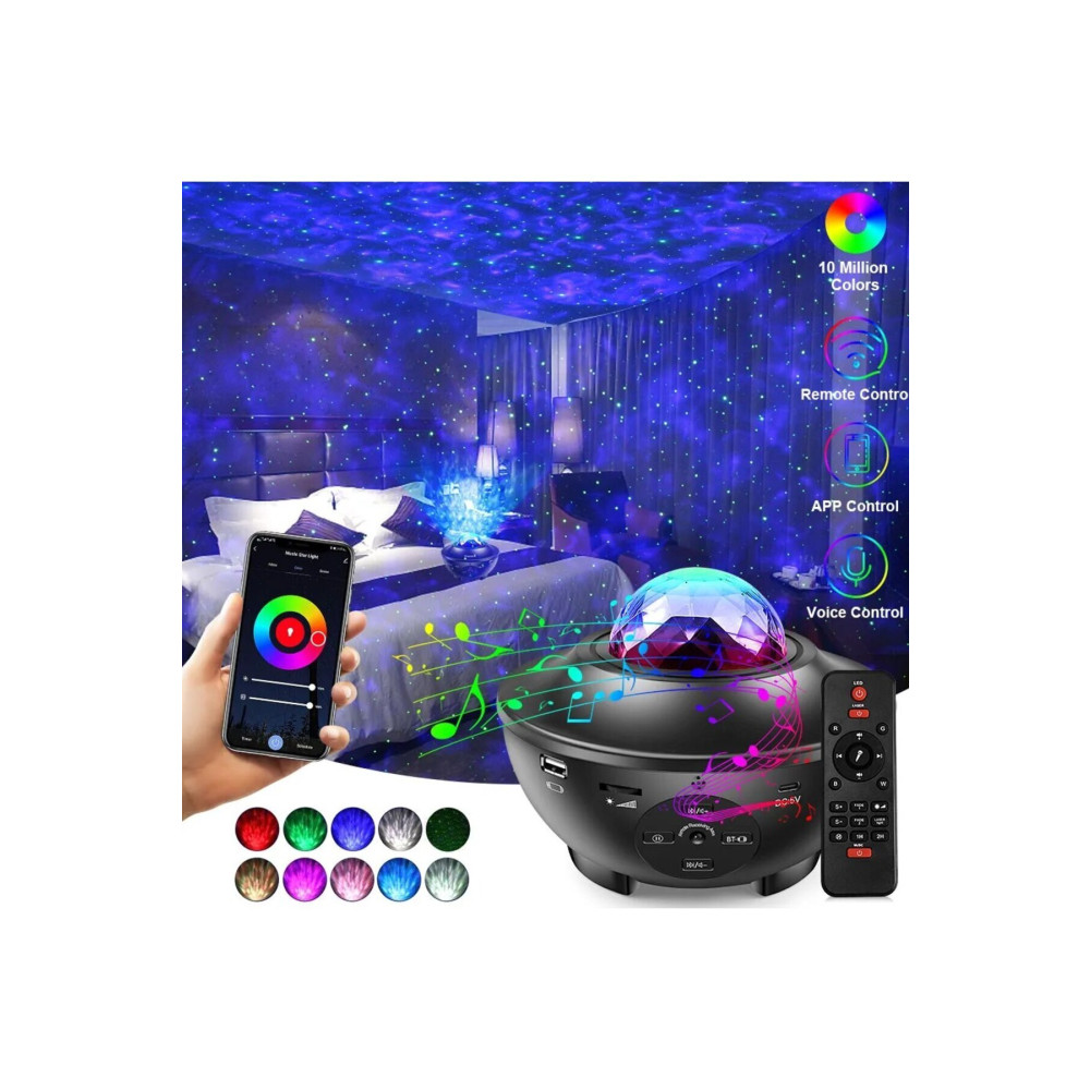 nextbuy Yıldızlı Projektör Tavan Bulutsu Galaxy Lazer Işıklı Disko Topu Bluetooth Hoparlör Parti Led Lambası Masa Lambası Fiyatı