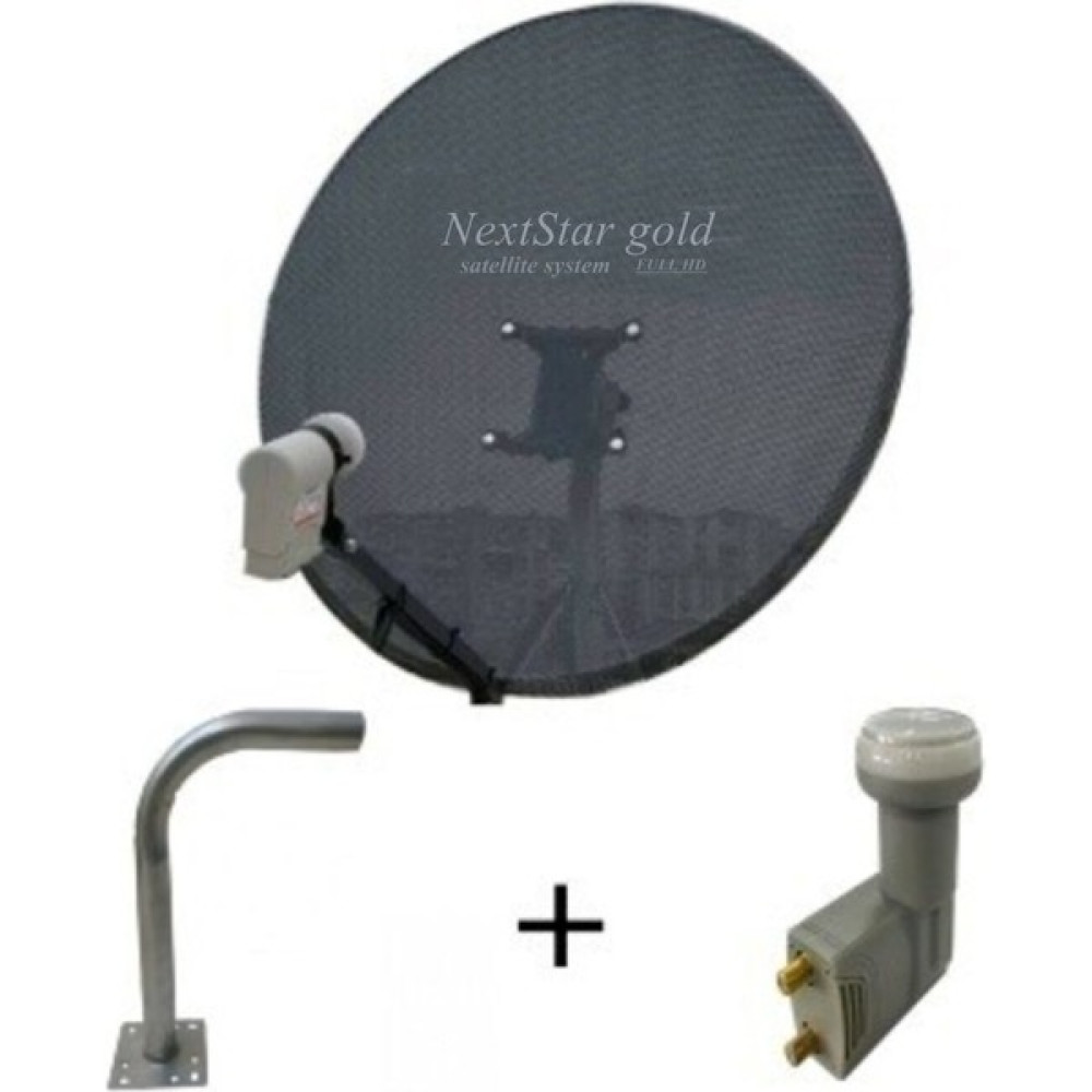Nextstar Gold 80 cm Delikli Gri Çanak Anten 2 Li Lnb ve L Demir Çanaklar Fiyatı