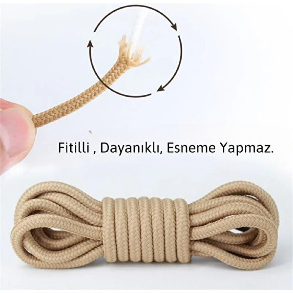 Neystore 120 cm Extra Sağlam Yuvarlak, Fitilli Bağcık, Bot Bağcığı, (Siyah, Koyu Kahve, Bej, Koyukahve+Sarı) Kadın Ayakkabıları Fiyatı