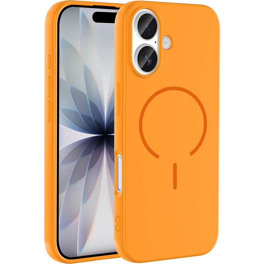Nezih Case iPhone 17 Uyumlu Kadife Iç Yüzeyli Magsafe Sarj Özellikli Şık Kapak - Turuncu Cep Telefonu Kılıfı Fiyatı