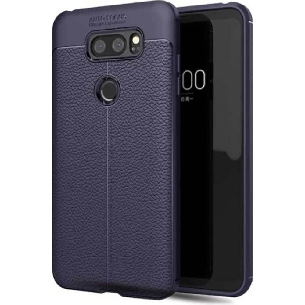 Nezih Case Lg V30 (Deri Görünüm) Silikon Kılıf Lacivert Cep Telefonu Kılıfı Fiyatı