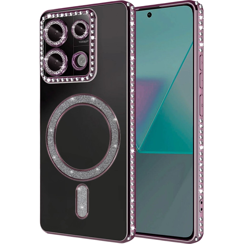 Nezih Case Redmi 13C & Poco C65 Uyumlu Taşlı Magsafe Şarj Özellikli Kamera Korumalı Kılıf - Pembe Cep Telefonu Kılıfı Fiyatı
