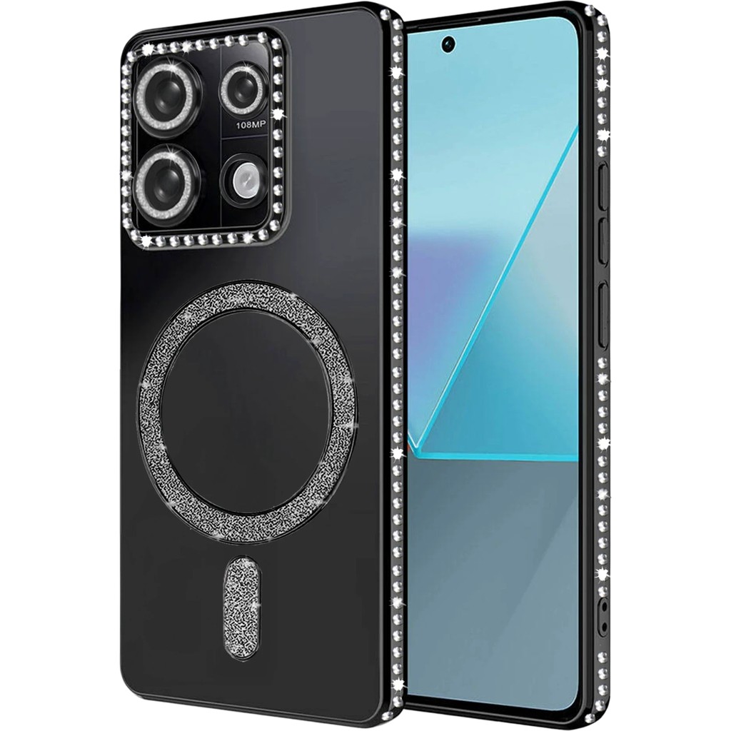 Nezih Case Redmi 13C & Poco C65 Uyumlu Taşlı Magsafe Şarj Özellikli Kamera Korumalı Kılıf - Siyah Cep Telefonu Kılıfı Fiyatı