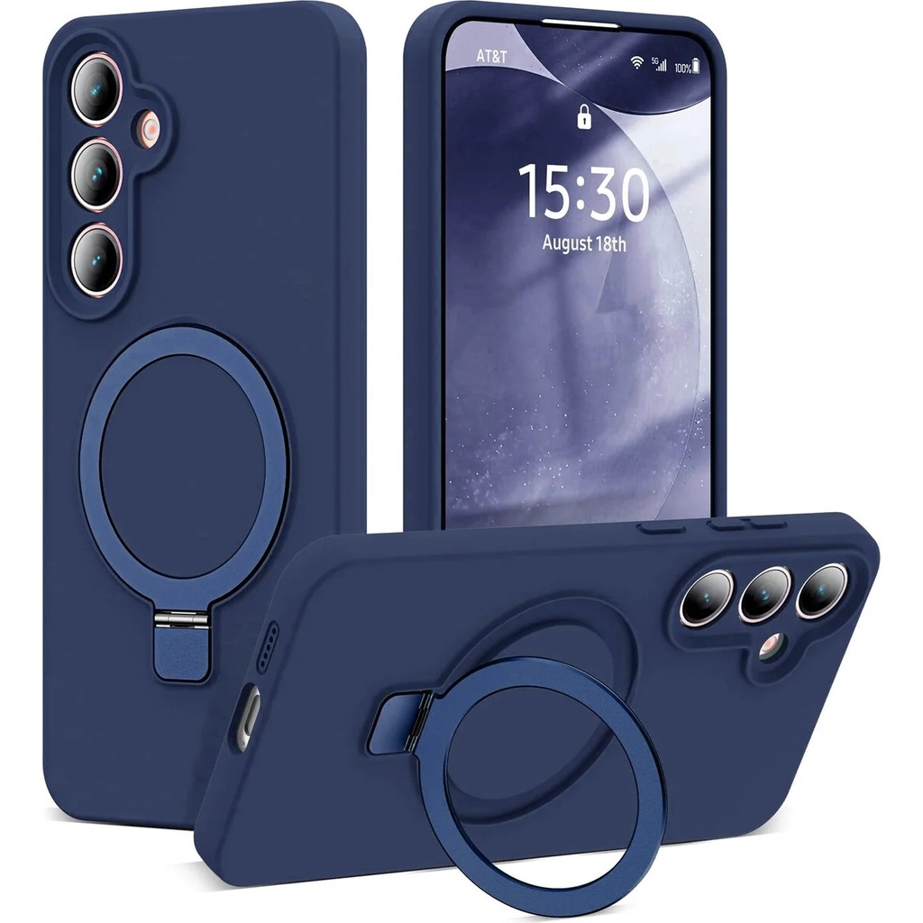 Nezih Case Samsung Galaxy A57 Uyumlu Içi Kadife Stand Olabilen Halka Yüzüklü Şık Kılıf - Lacivert Cep Telefonu Kılıfı Fiyatı