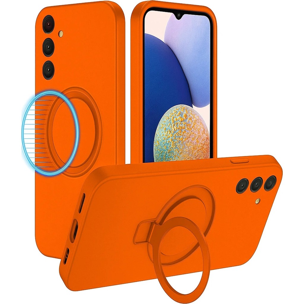 Nezih Case Samsung Galaxy A57 Uyumlu Içi Kadife Stand Olabilen Halka Yüzüklü Şık Kılıf - Turuncu Cep Telefonu Kılıfı Fiyatı