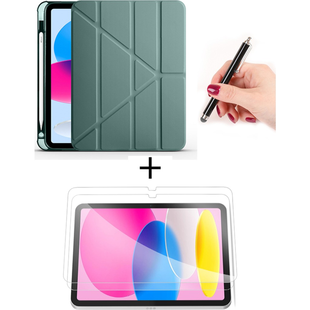 Nezih Case Samsung Galaxy Tab A11 Plus 11 Inç Uyumlu Akıllı Kılıf + Ekran Koruyucu + Kalem - Koyu Yeşil Tablet Kılıfı Fiyatı