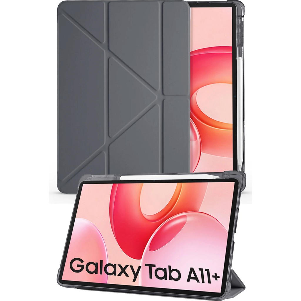 Nezih Case Samsung Galaxy Tab A11 Plus 11 Inç X230 Uyumlu Akıllı Kapak Kalem Bölmeli Tablet Kılıfı - Koyu Gri Tablet Kılıfı Fiyatı