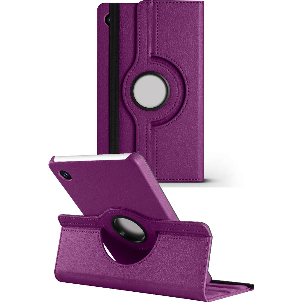Nezih Case Samsung Galaxy Tab A11 X130 / A9 X110 8.7 Inç Uyumlu 360 Dönebilen Standlı Deri Tablet Kılıfı - Mor Tablet Kılıfı Fiyatı