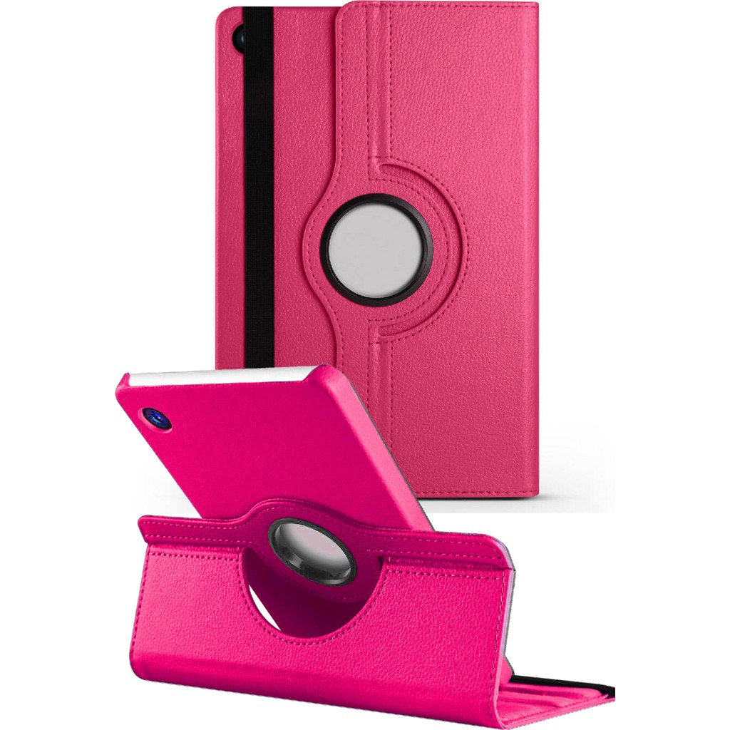Nezih Case Samsung Galaxy Tab A11 X130 / A9 X110 8.7 Inç Uyumlu 360 Dönebilen Standlı Deri Tablet Kılıfı - Pembe Tablet Kılıfı Fiyatı