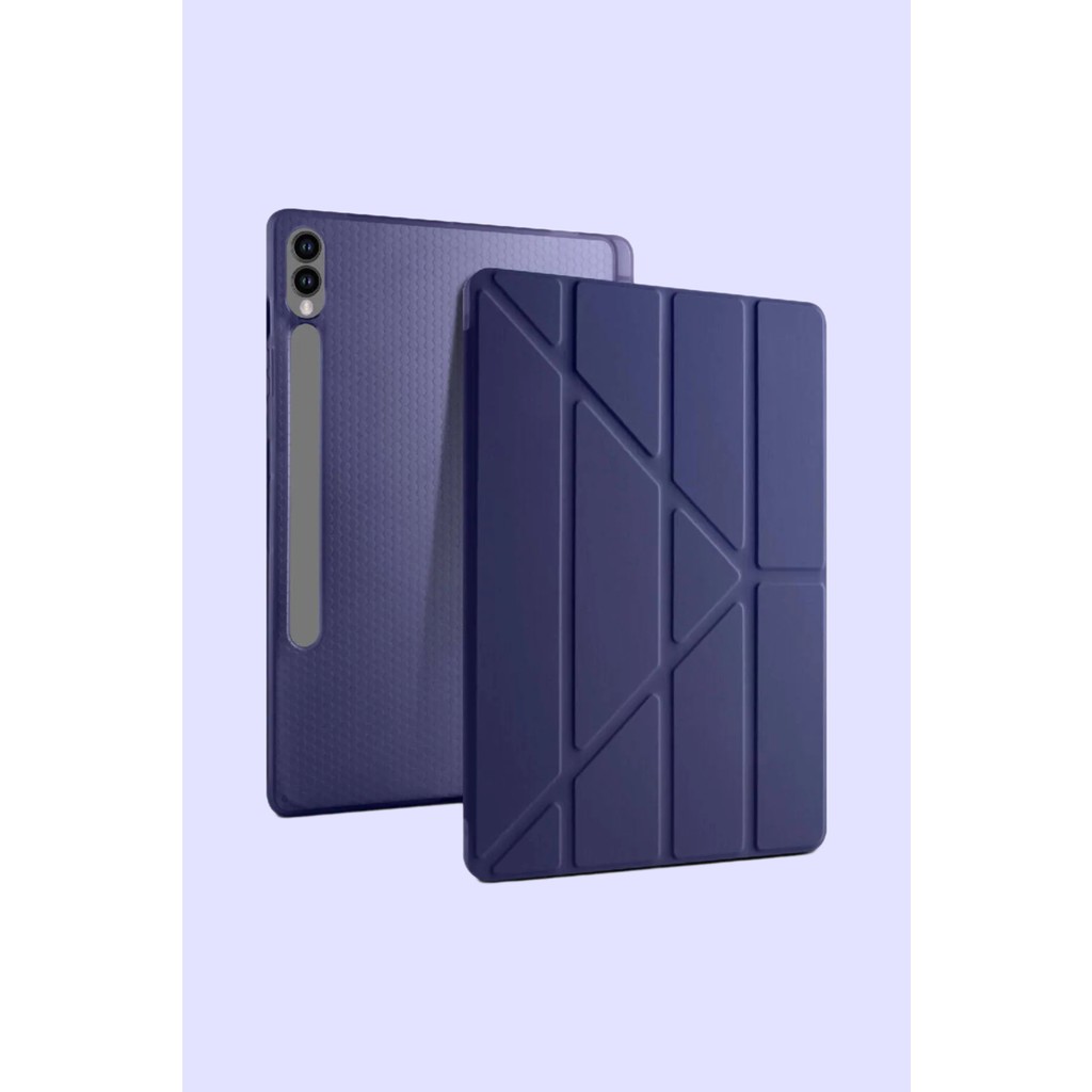Nezih Case Samsung Tab S9 (X710) / Tab S9 Fe (X510) Kılıf Kalem Bölmeli Uyku Modlu Standlı Arkası Silikon Kapak - Lacivert Cep Telefonu Kılıfı Fiyatı