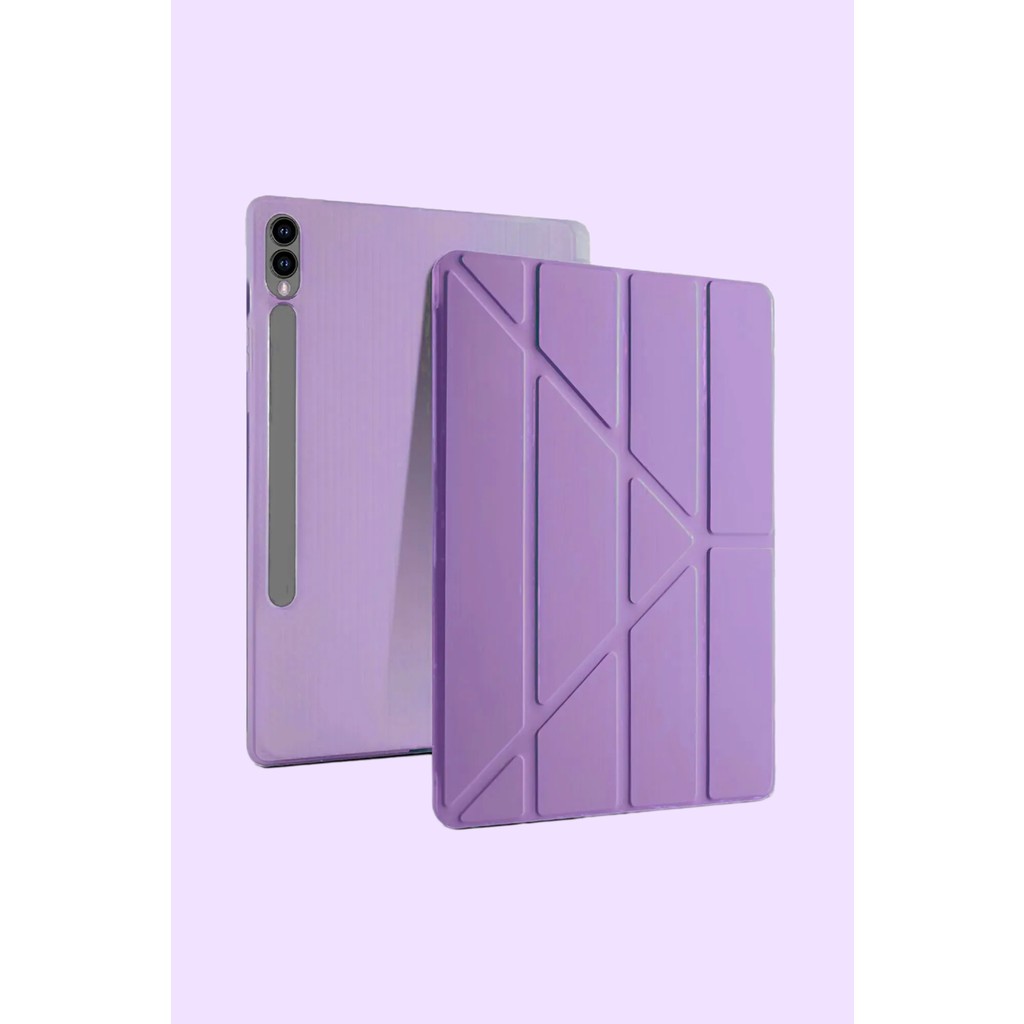 Nezih Case Samsung Tab S9 (X710) / Tab S9 Fe (X510) Kılıf Kalem Bölmeli Uyku Modlu Standlı Arkası Silikon Kapaklı Kılıf - Lila Cep Telefonu Kılıfı Fiyatı
