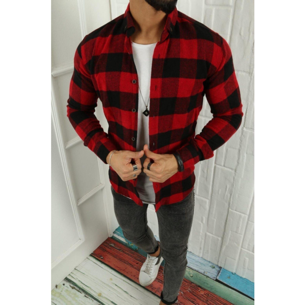 NG Giyim Ekose Desenli Kırmızı Oduncu Gömlek XXL Beden Kadın Gömlek Fiyatı