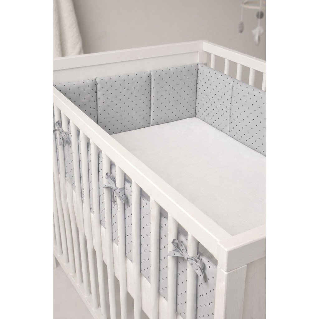 Ngn Collection Beşik Kenar Koruyucu Tek Parça %100 Pamuk 70X130 400 cm Koruyucu Puantiyeli Bebek Yan Koruma - 70 x 130 cm - Gri Bebek Oyun Parkı & Beşikleri Fiyatı