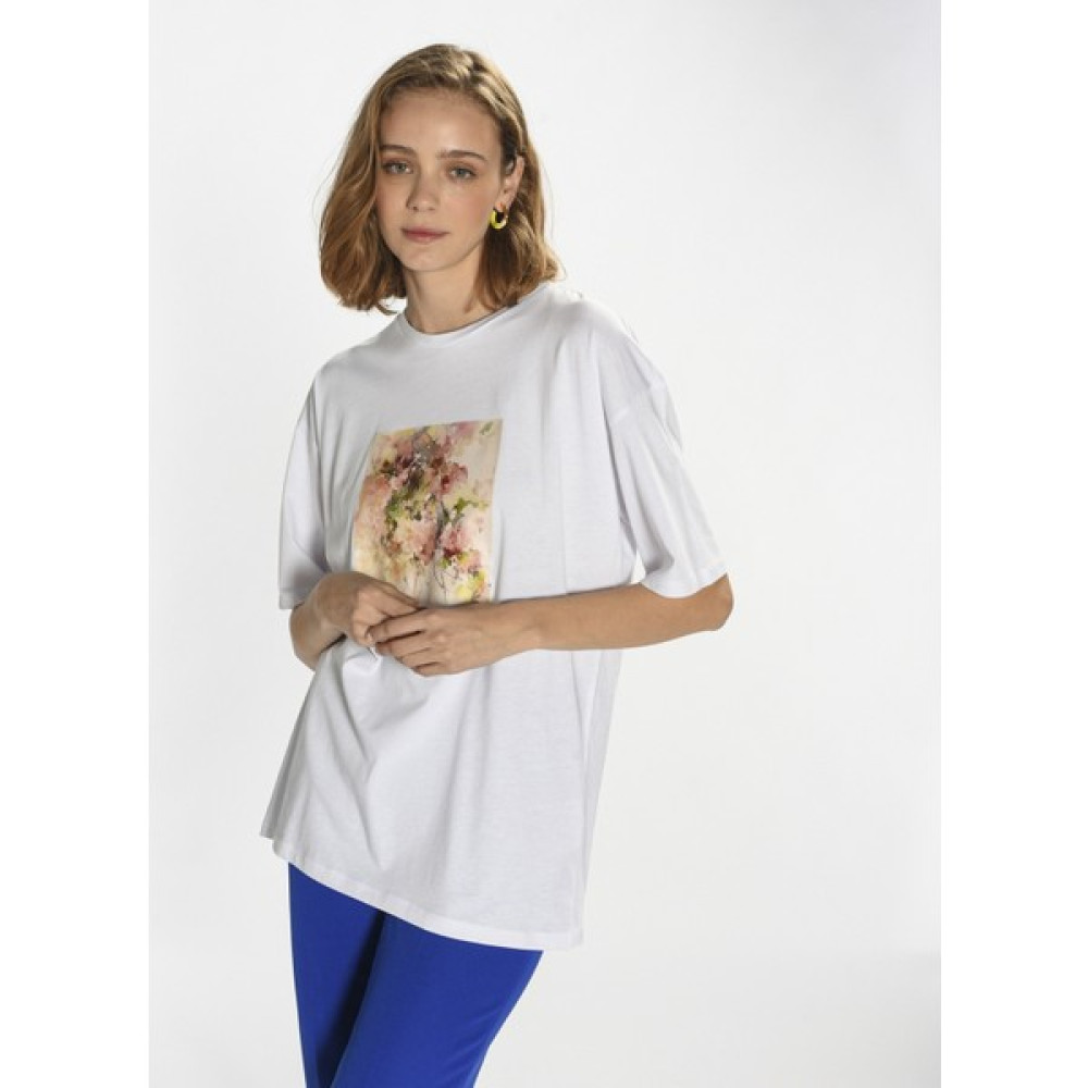 Ngstyle Beyaz Kadın T-Shirt NGKSS22TS0016 Bayan T-shirt Fiyatı