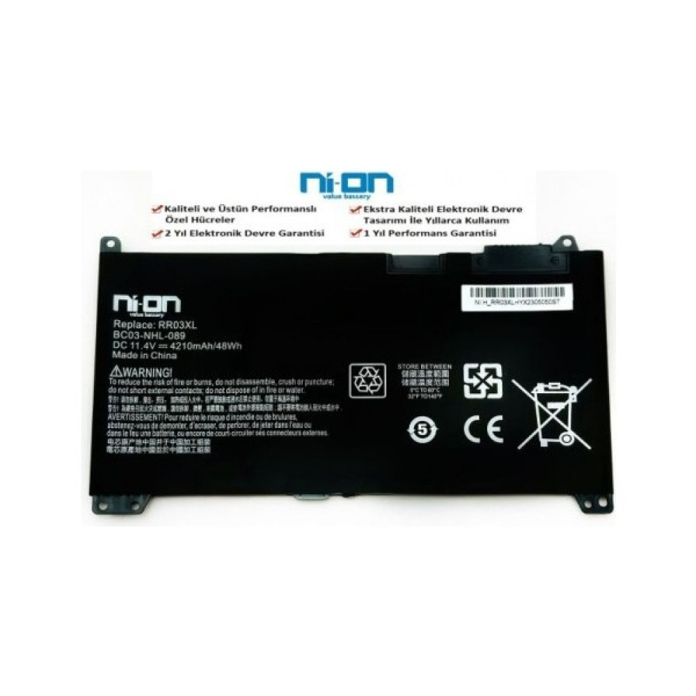 Ni-On Hp Probook 440 G5 Notebook Bataryası - Siyah Laptop Batarya Pil Fiyatı