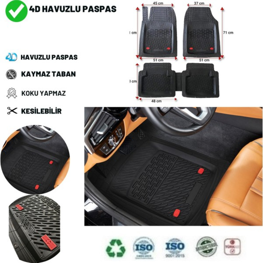 Nibirun Fiat Egea Hb 2020 Havuzlu Üniversal Paspas Siyah Oto Boyaları Fiyatı