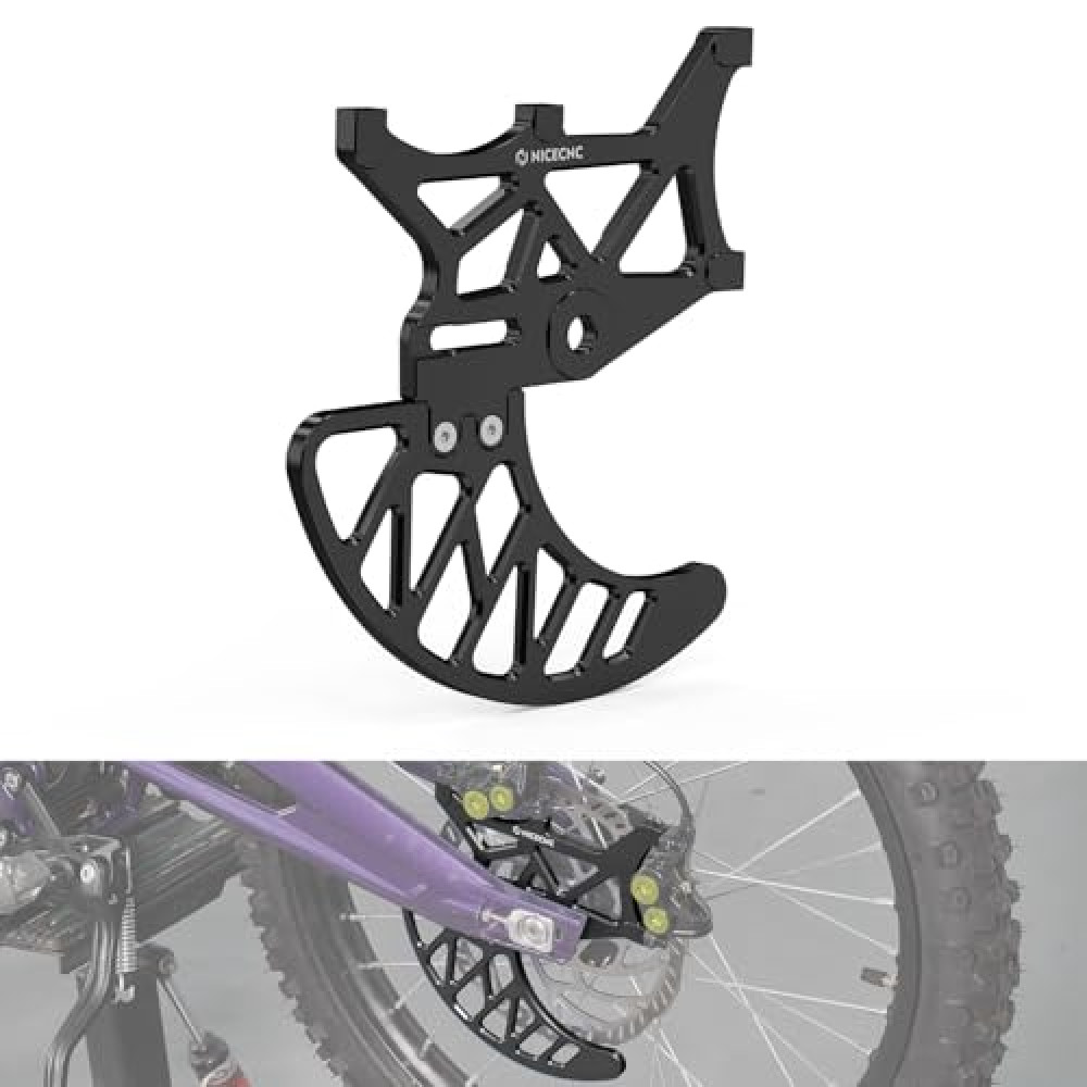 NICECNC Black Rear Brake Disc Guard Protector Dual Caliper Mounting Designed Compatible with Surron Light bee X/S/ L1E Compatible with Segway X160 X260 See Fitmnet