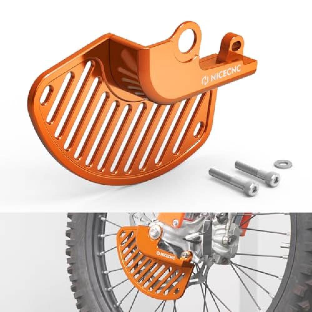 NICECNC Orange Front Brake Rotor Disc Protector Cover Compatible with KTM 300 EXC TPI 2019-2023 250 EXC-F 2017-2024 500 EXC-F 2016-2022 2024 125 XC 2021-2024 See Fitment