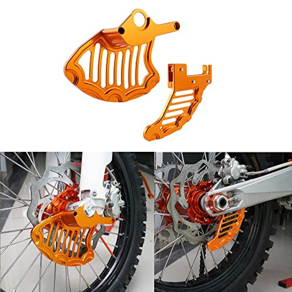 NICECNC Orange Front Rear Brake Rotor Disc Guard Compatible with KTM 125-450 XC/XCF/SX/SXF 2015, 125-500 SX/SXF/XC/XCF/EXC/EXCF/XCW/TPI/SD/6D 2016-2022,See Fitment
