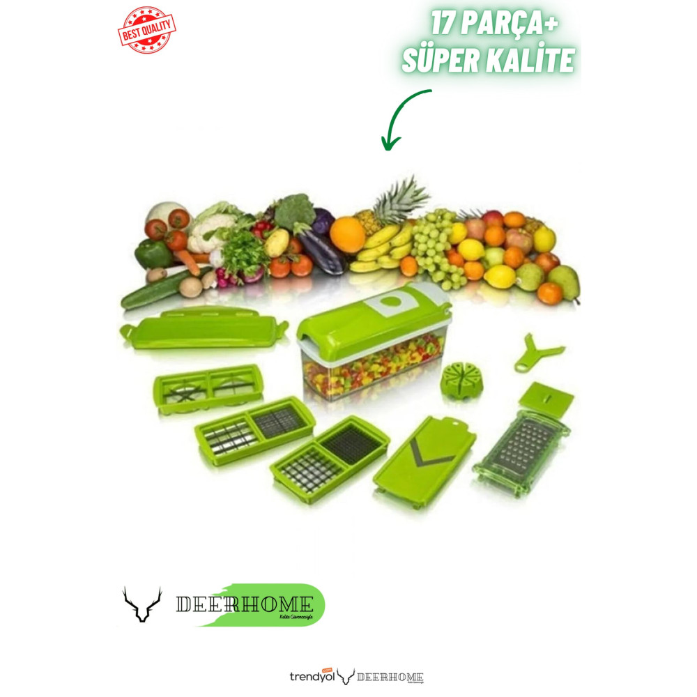 Nicer Dicer Mutfak Rendesi Yeşil 17 Parça Doğrama Seti Mutfak Gereçleri Fiyatı