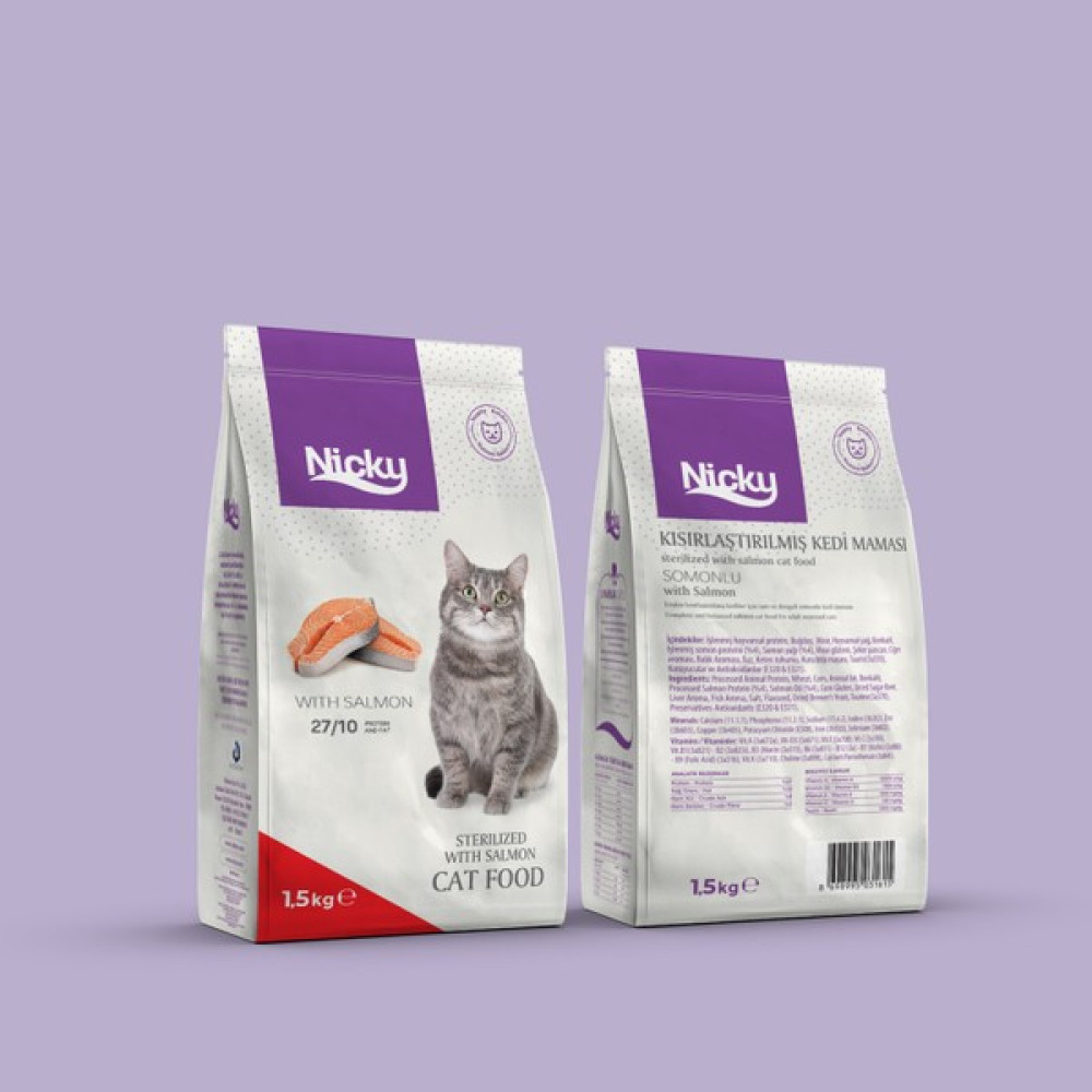 Nicky Kısırlaştırılmış Somonlu Kedi Maması 1,5kg Evcil Hayvan Ürünleri Fiyatı