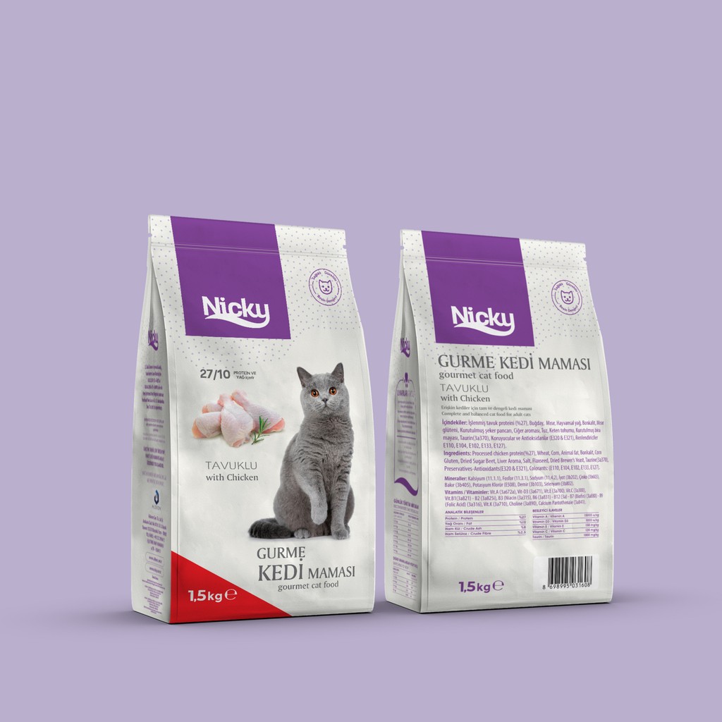 Nicky Tavuklu Gurme Kedi Maması 1.5 kg x 2 Ekonomik Yetişkin Kediler İçin - 3 kg Evcil Hayvan Ürünleri Fiyatı