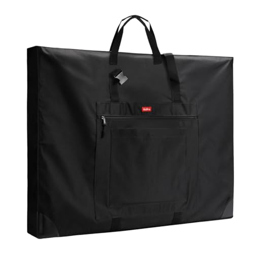 Nicpro Large Size Art Portfolio Case, Artist Portfolio Tote Bag with Leather Corners & Side Widening, Waterproof Storage Portfolio Folder with 3 Pockets for 24'' x 36'' Poster Canvas Sketching Drawing