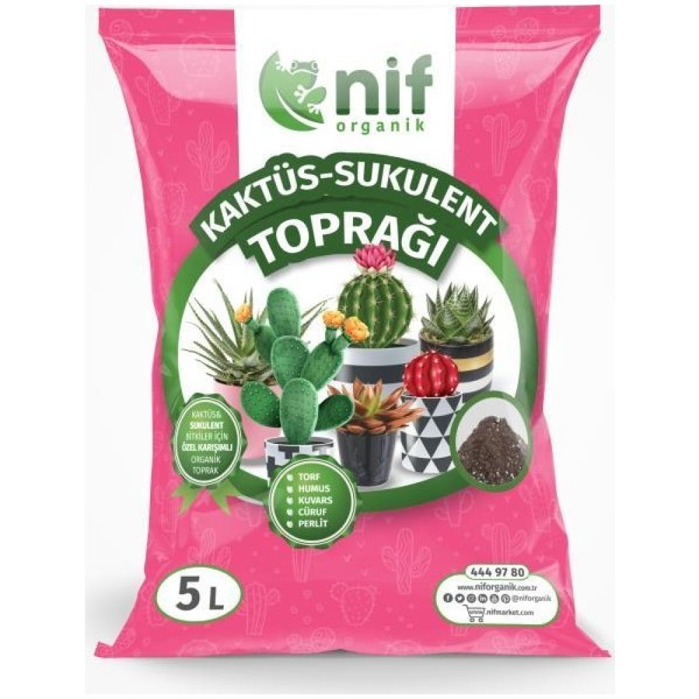 Nif Organik Kaktüs Sukulent Toprağı Özel Karışımlı Organik Toprak 5 Lt Bitki Fiyatı
