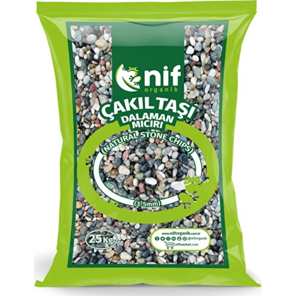 Nif Organik Mıcır-Çakıl Taşı - Nif Organik Doğal Taş - Dalaman 10-15 Mm-10 kg Dekoratif Bahçe Ürünleri Fiyatı