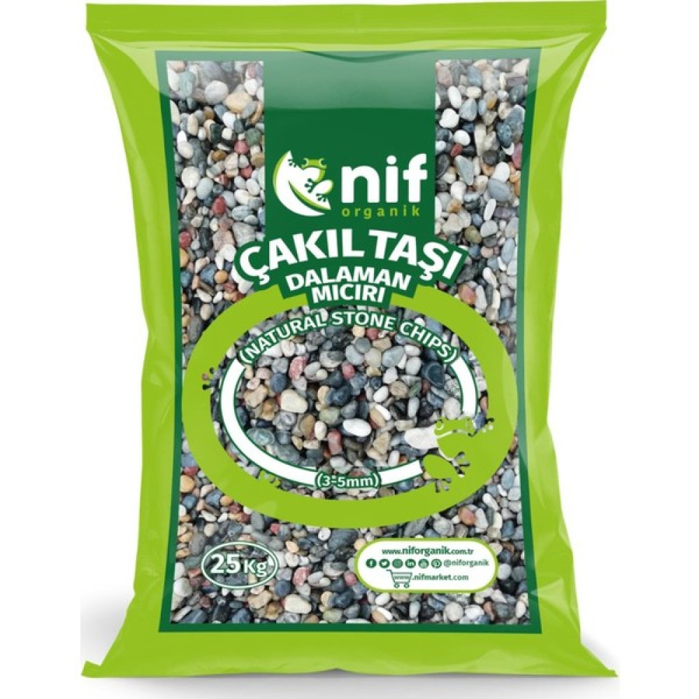 Nif Organik Mıcır-Çakıl Taşı - Nif Organik Doğal Taş - Dalaman 10-16 mm-20 Kg Dekoratif Bahçe Ürünleri Fiyatı