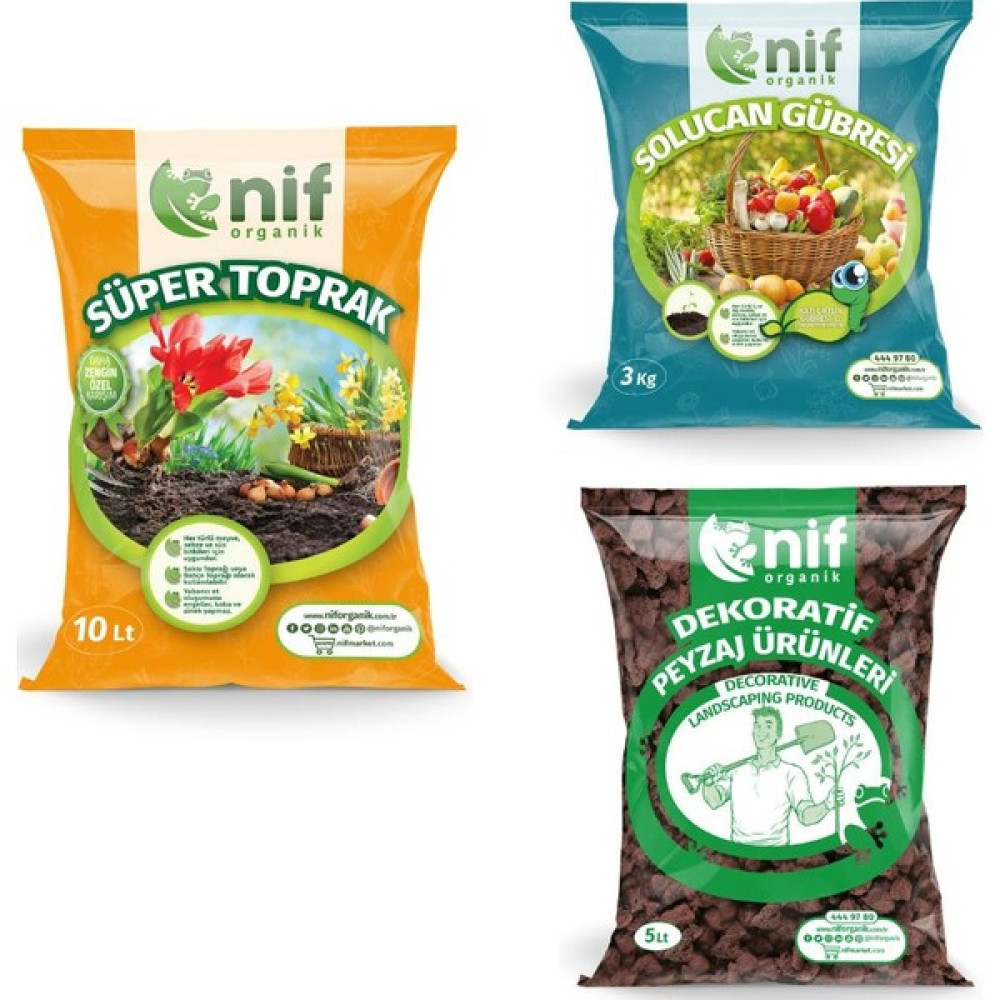 Nif Organik Saksı Toprağı Değişim Kiti 2 , Saksı Toprak Için Özel Karışım Bitki Fiyatı