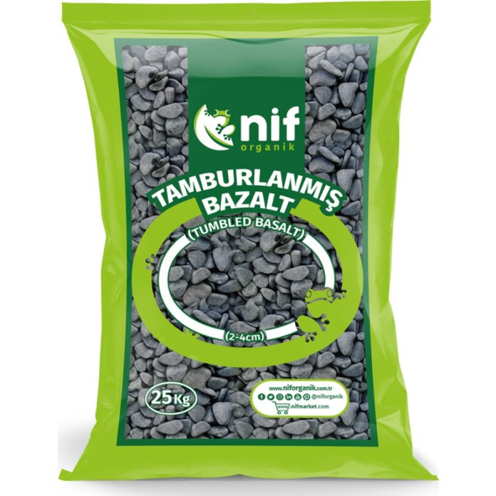 Nif Organik Tamburlanmış Bazalt Dekoratif ve Doğal 2-4 cm-20 Kg Dekoratif Bahçe Ürünleri Fiyatı