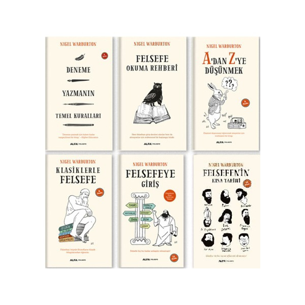 Nigel Warburton 6 Kitap Felsefe Seti (Felsefe Okuma Rehberi, A'dan Z'ye Düşünmek, Klasiklerle Felsefe, Felsefeye Giriş, Felsefenin Kısa Tarihi) Felsefe Setleri Fiyatı