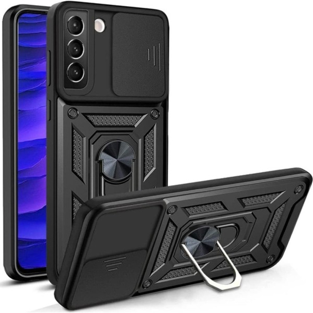 Nihcase Samsung Galaxy S23 Plus Kılıf Kamera Korumalı Sürgülü Yüzüklü Armor Military Tank Koruyucu Kapak - Siyah Cep Telefonu Kılıfı Fiyatı