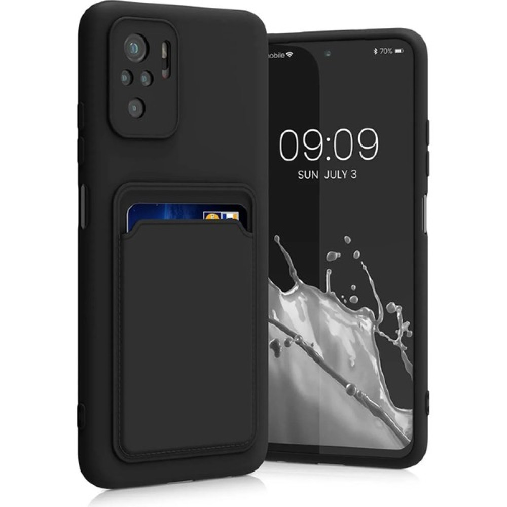 Nihcase Xiaomi Redmi Note 10/10S Kılıf Kart Bölmeli Karlıklı Cüzdanlı Kamera Korumalı Silikon Kapak - Siyah - RM Note 10 Cep Telefonu Kılıfı Fiyatı